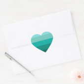 Gestreepte groene kleuren hart sticker (Envelop)