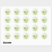 Gestreepte groene Stickers voor Baby of Vrijgezell (Vel)