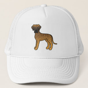 Gestreepte Grote Dane hond Cartoon Illustratie Trucker Pet
