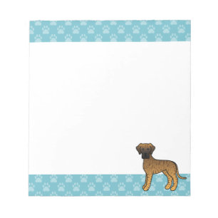 Gestreepte Grote Dane hond tekening en blauwe rand Notitieblok