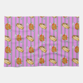 Gestreepte Halloween Theedoek