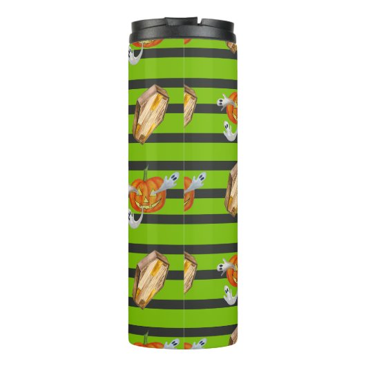 Gestreepte Halloween Thermosbeker (Achterkant)