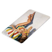 Gestreepte handdoek omhoog magneet (Linkerzijde)