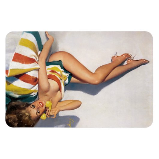 Gestreepte handdoek omhoog magneet (Horizontaal)