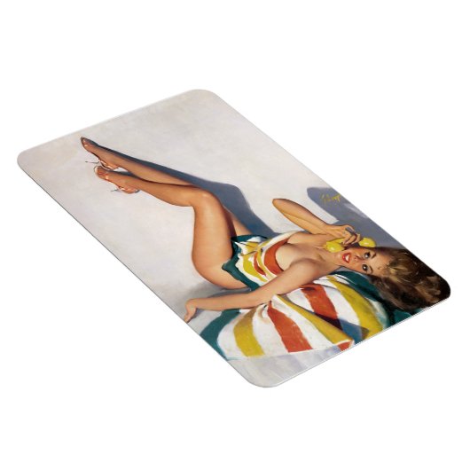 Gestreepte handdoek omhoog magneet (Rechterzijde)