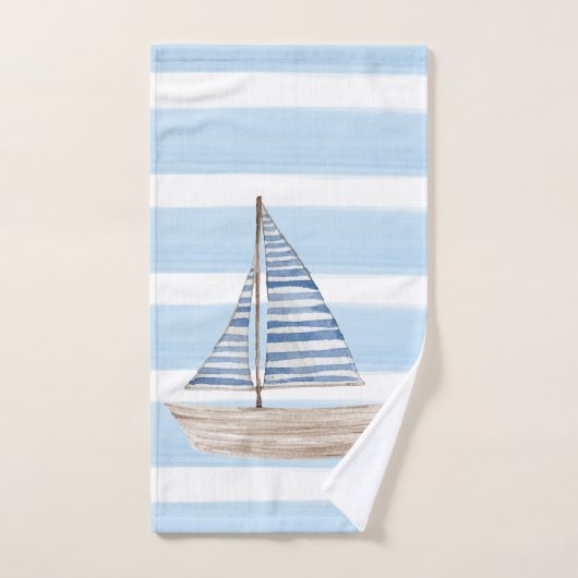 GESTREEPTE HANDDOEK VOOR DE ZEILBOOT (Handdoek)