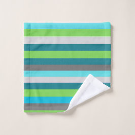 Gestreepte handdoekset washandje