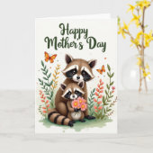 Gestreepte Happy Family Kaart (Gele Bloem)