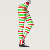 Gestreepte Happy Festive met Snowman en Snowflakes Leggings (Rechts)