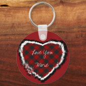 Gestreepte hart, Meer van Jou Liefhebben Sleutelhanger (Voorkant)
