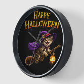 Gestreepte heks kitten fijn Halloween speelse muur (Hoek)