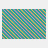 Gestreepte Helder Sinaasappel Groen en Paarse Inpakpapier Vel (Voorkant 2)