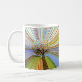 Gestreepte herfstkleuren Herfstboom Matglas Koffiemok