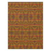 Gestreepte herfstkleuren Sinaasappel Zwart Groen M Tafelkleed (Voorkant)