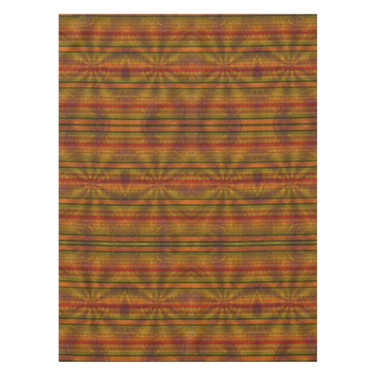 Gestreepte herfstkleuren Sinaasappel Zwart Groen M Tafelkleed (Voorkant)