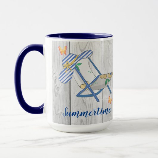 Gestreepte Hoed en Zomer Mug Mok (Links)