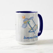Gestreepte Hoed en Zomer Mug Mok (Voorkant rechts)
