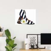 gestreepte hoge hakken en maaltijd poster (Thuiskantoor)