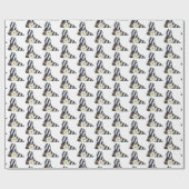 gestreepte hoge hakken met madeliefje cadeaupapier (Vlak)