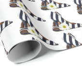 gestreepte hoge hakken met madeliefje cadeaupapier (Rol Hoek)