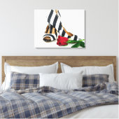 gestreepte hoge hakken met rode roos canvas afdruk (Insitu (Slaapkamer))