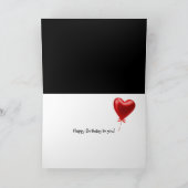 Gestreepte hoge hakken met rode roos verjaardag kaart (Binnen)