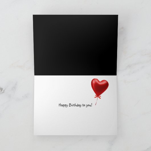 Gestreepte hoge hakken met rode roos verjaardag kaart (Binnen)