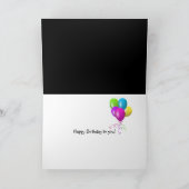 Gestreepte hoge hakken met witte madeliefje verjaa kaart (Binnen)