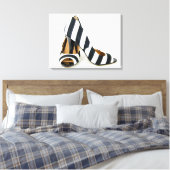 gestreepte hoge hakken op wit canvas afdruk (Insitu (Slaapkamer))
