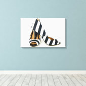 gestreepte hoge hakken op wit canvas afdruk (Insitu (Houten vloer))