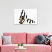 gestreepte hoge hakken op wit canvas afdruk (Insitu (Woonkamer))