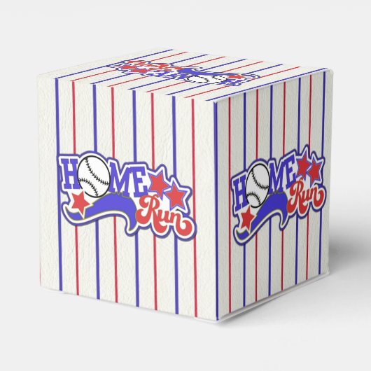 Gestreepte Home Run Baseball Cube Favor Box Bedankdoosjes (Achterkant)