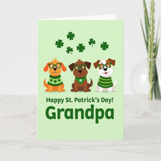 Gestreepte Honden Opa Kaart (Voorkant)