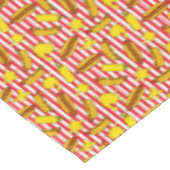 Gestreepte Honkbal Ballpark Hot Dogs Mosterdpatroo Tafelkleed (Gekanteld)