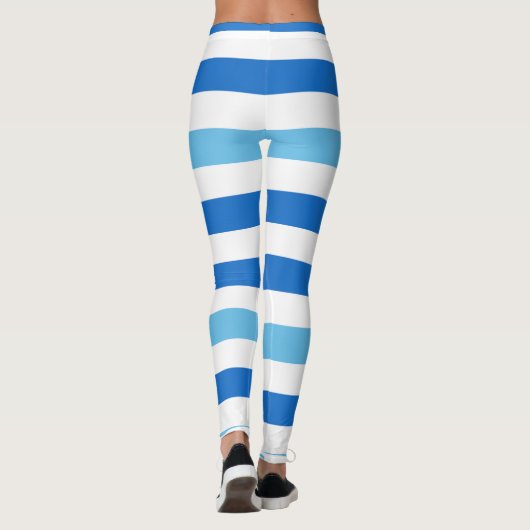 Gestreepte horizon blauw en wit leggings (Achterkant)