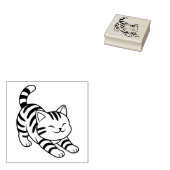 Gestreepte Huiskat Rubberstempel (Gestempeld)