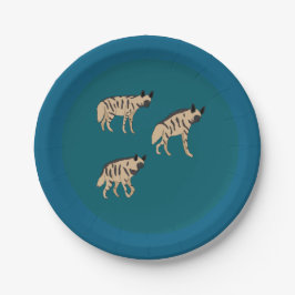 Gestreepte hyena's papieren bordje