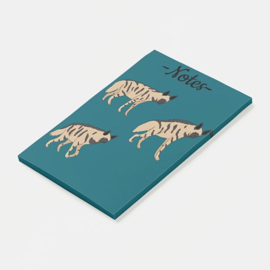Gestreepte hyena's post-it® notes (Schuin)