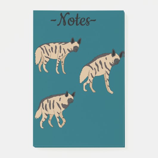 Gestreepte hyena's post-it® notes (Voorkant)