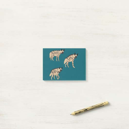 Gestreepte hyena's post-it® notes (Op bureau)