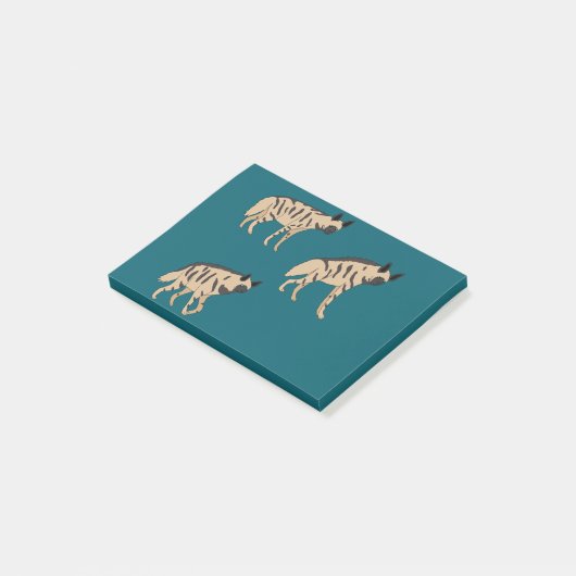 Gestreepte hyena's post-it® notes (Schuin)
