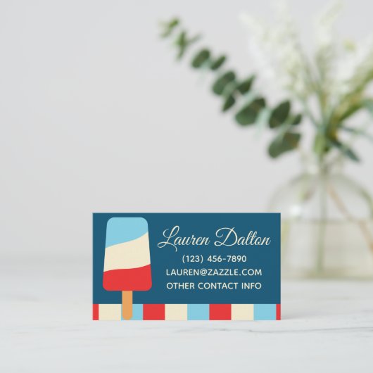 Gestreepte ijsjes Zakelijke of Contact Kaarten Visitekaartje (Staand voorkant)
