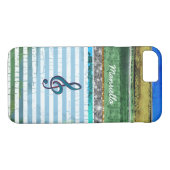 gestreepte iPhone-6 met muzieknotitie en gepersona Case-Mate iPhone Case (Achterkant (Horizontaal))