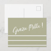 Gestreepte Italiaanse bedankkaart Briefkaart (Voorkant / Achterkant)