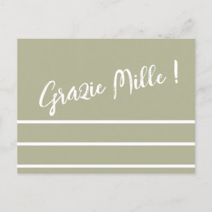 Gestreepte Italiaanse Dankjewel Ansichtkaart Briefkaart