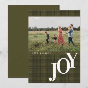 Gestreepte JOY Groene Kerstkaart