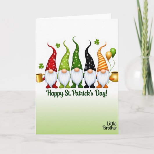 Gestreepte Kabouter Geluksdag Kaart (Voorkant)