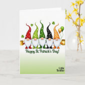Gestreepte Kabouter Geluksdag Kaart (Gele Bloem)