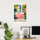 Gestreepte Kat Badkamer Print Grappige Matisse Sti (Thuiskantoor)