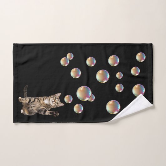 Gestreepte Kat Bubbles Kat Bad Handdoek (Handdoek)